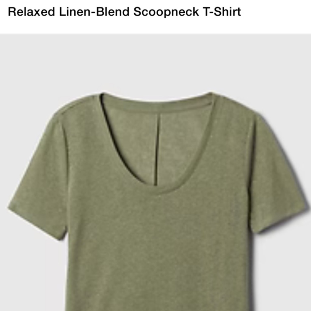 GAP Factory Relaxed Linen-Blend Scoopneck T-Shirt - 737